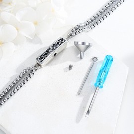 REDSUN Urn Bracelet 925 Sterling Silver Dragonfly/Butterfly/Rose/Compass/Viking Celtic Knot/Lotus Urn Bangles for Ashes Memorial Keepsake Cremation Cremation Jewellery for Men and Women, Sterling