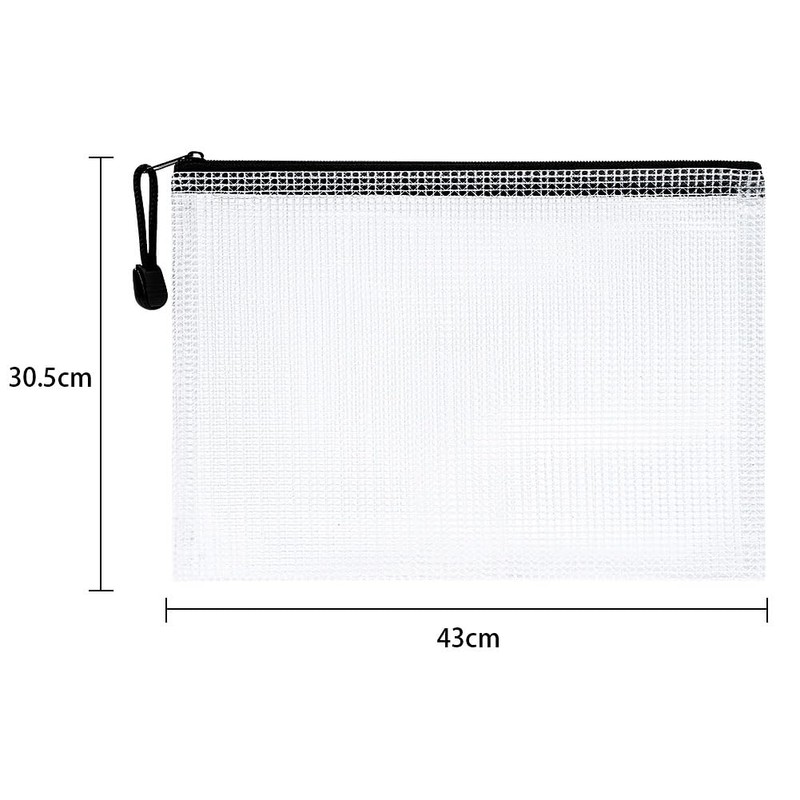Vicloon Document Bag with Zip A3, 10 Pieces Mesh Plastic
