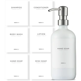 Etiquetas impermeables MaisoNovo para botellas, diseño moderno - Paquete mixto de 6 unidades