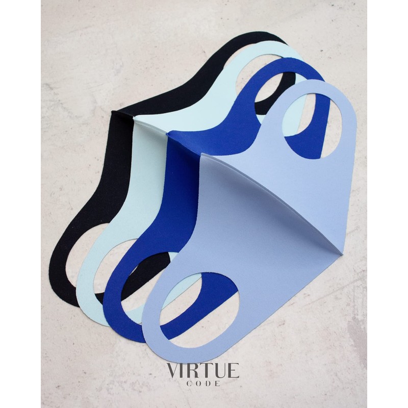VIRTUE CODE Second Skin Cloth Face Mask Pack. 4 Buttery