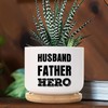 DecStic Husband Father Hero Ceramic Planters Bible Verse Planters for