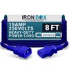 IronBox Electric - Heavy-Duty C14 to C13 Power Cord, 15A,