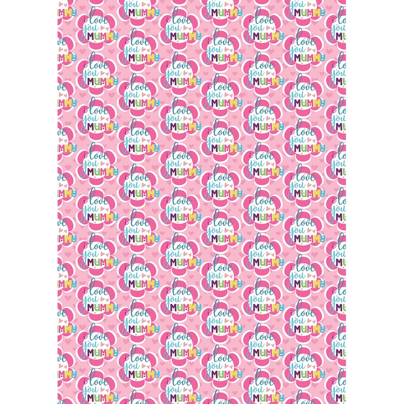2 Sheets Mother's Day Flower I love you Mummy Design