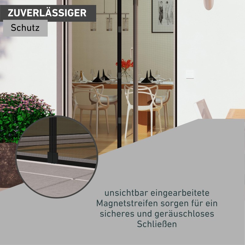 Windhager Basic Fly Screen Magnetic Curtain for Doors, Magnetic Fly
