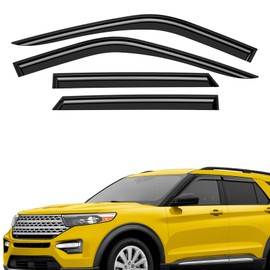 Extra Durable Window Deflectors Tape-On Window Visors Rain Guards Fit for Ford Explorer 2020-2025, Sun Visors, Wind Vent for Shades, Exterior Car Accessories - 4pcs. AG0872