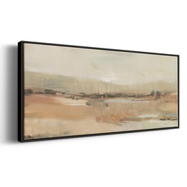 Renditions Gallery Wall Art Canvas for Lounge Earth Tone Landscape Floater Framed Wall Hangings for Office Lounge Drawing Room Balcony - 8"X20" Black Frame GAL031