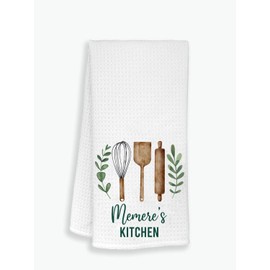 Memere's Kitchen Towel - Tea Towel Kitchen Decor - Memere's Kitchen Soft And Absorbent Kitchen Tea Towel - Decorations House Towel - Dish Towel Gift For Mother's Day - Birthday - Holiday