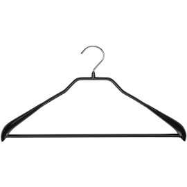 Mawa by Reston Lloyd BodyForm Series Non-Slip Space-Saving Clothes Hanger with Bar for Pants, 16-1/2", Style 42/LS, 1-Each, Black