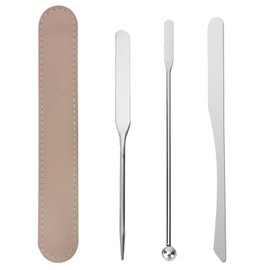 PAVIKE Stainless Steel Spatula, Set of 3, Spatula Makeup, Cosmetic Mixing Spatula, Makeup Spatula, Beauty Makeup Tool for Applying and Mixing Foundation, Eye Shadow, Lipstick, DIY Makeup Basic Crafts