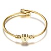 SBI Jewelry Initial N Heart Bangle Bracelet Gold Letter Cuff