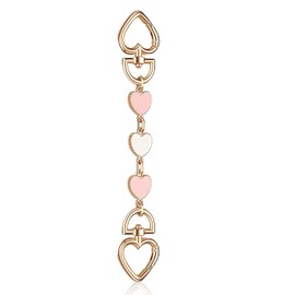 FKKWUOT Extensor de correa para bolso, forma de corazón, repuesto para mujer, correa de cadena, extensor de correa para hombro, bolso cruzado (corazón rosa)