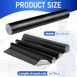 Hicarer 23.6 x 118 Inches Thermal Heat Shield Barrier Adhesive, Aluminized Fiberglass Heat Shield Resistant Material Tape for Auto Use, House, Barbecue, Christmas