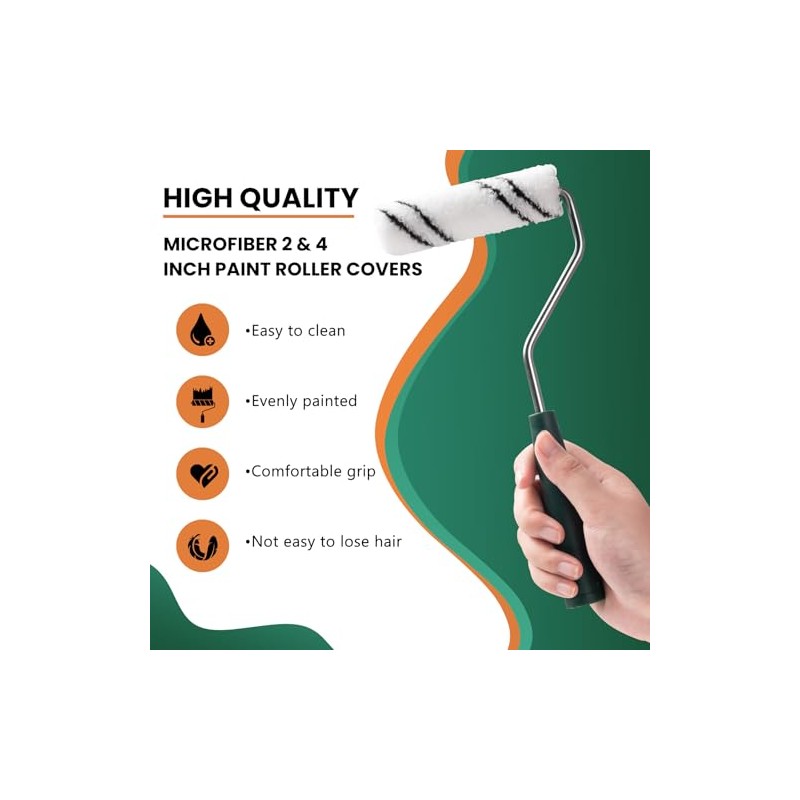 50 Pack 2 Inch and 4 Inch Microfiber Paint Roller