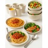 18 pcs Wheat Straw Dinnerware Sets, Dinner Plates, Dessert Plate,