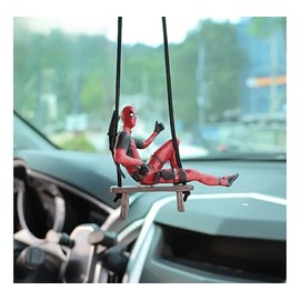 Funny Swinging Superhero Car Decoration – Action Character Hanging Ornament for Rearview Mirror – Spring Motion Dashboard Toy for Kids & Adults
