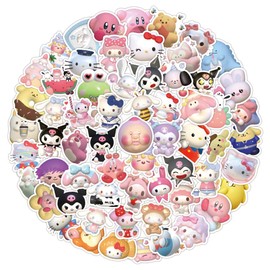 Sanrio Vinyl Stickers 100Pcs for Water Bottles Laptop Computer Skateboard, Cute Sticker Gift for Kids Teens Waterproof