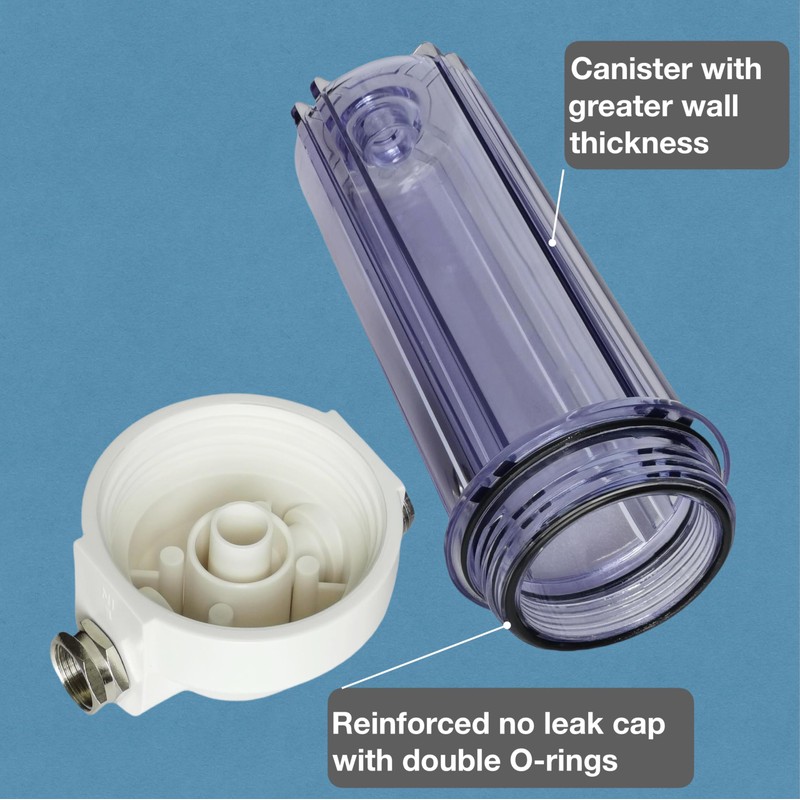 VerterPure Uni X1 Clear RV Water Filter Housing with High