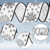 6 Rolls 30 Yard Winter Wired Ribbon 2 Inch Snowflake