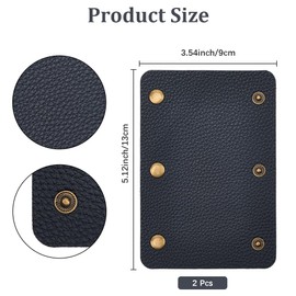 CALFOVERA 2PCS Handbag Handle PU Leather Wrap Cover Purse Bag Grip Protector with Metal Snap Button Soft Leather Luggage Strap Pad for Purse Suitcase Wallet Shopping Travel Bags(Black)