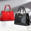 Queen-b Leather Bag, 2-Way Croco Embossed Stylish, Elegant, Women's Tote