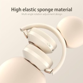 Audífonos Inalámbricos Bluetooth con Cancelación Activa de Ruido,100H Autonomía, Graves Profundos, Micrófono Incorporado, Diadema Ajustable Cómoda,Auriculares Supraaurales con Carga Rápida.