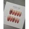 ♡Dry rose gradient [Handmade nail tip] Emily Nail - Short