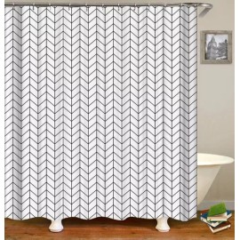 Mebix TRD Cortina De Baño Impermeable 180x180cm + 12 Ganchos Incluidos Diseño 4