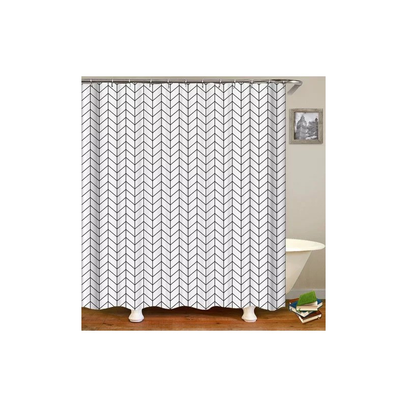 Mebix TRD Cortina De Baño Impermeable 180x180cm + 12 Ganchos