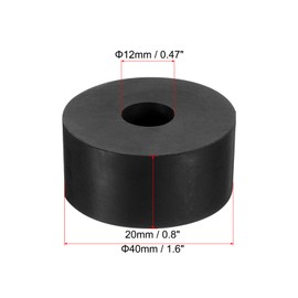PATIKIL Multi Purpose Rubber Spacer, 6 Pcs 1.6"OD 0.47"ID 0.8"Thickness Neoprene Round Anti-Vibration Isolation Pads Isolator Rubber Bushings Spacer Washer for HVAC Bolts Car Accessories