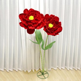 Zzefarmy Giant Flowers for Decoration, 5.6 ft Large Artificial Flower ，Arrangements for Wedding Reception，Easter Party，Hotel Lobby Background Decoration(Red A)