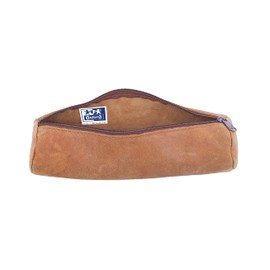 ELBA 400033035 Federmäppchen Form Rund, Leder 22 x Durchmesser 6 cm Vintage