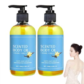WSIOKYW WSIOKYW Caramel Vanilla Moisturizing Body Oil, suitable for all skin types, gender neutral, massage oil, quickly absorbed, natural ingredients, soft and moisturizing body care. (2pcs)