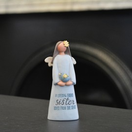 Blossom Bucket 173-11221 A Lifelong Friend Sister Loved From The Start Angel Figurine Home Ornament , Multicolored, 4 x 1.5