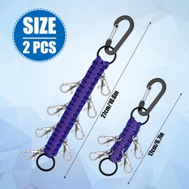 KINBOM 2pcs Bow Holder for Backpack, Large & Small Multifunctional Cheer Bow Holder Paracord Keychain Holder for Teen Girls High School College Sports (Purple)