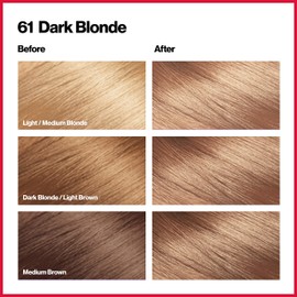 Revlon Permanent Hair Color, Permanent Hair Dye, Colorsilk with 100% Gray Coverage, Ammonia-Free, Keratin and Amino Acids, 61 Dark Blonde, 4.4 Oz (Pack of 3)