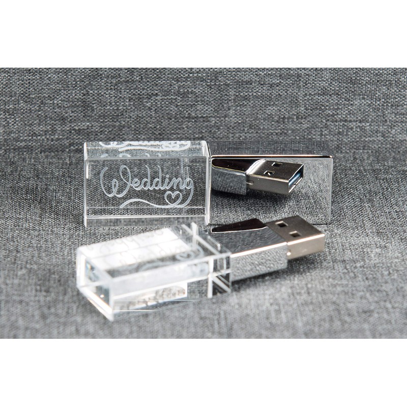 Crystal USB Flash Drive with Box Wedding Design - Elegant