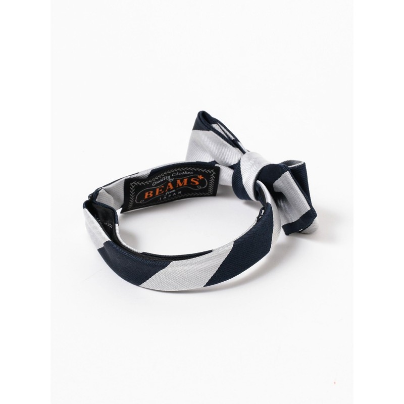 BEAMS PLUS Men's Regimental Bow Tie, LT.GREY