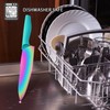 Marco Almond Kitchen Knife Set, KYA37 12-Piece Rainbow Titanium Stainless