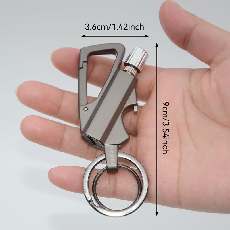 UOOPHEE 3 in 1 Permanent Match Bottle Opener Keychain Kerosene