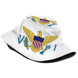 Fashion Virgin Islands Flag Bucket Hat Virgin Islander Fisherman Hat Summer Wide Brim Sun Protection Hats for Women Men
