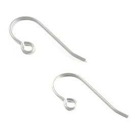 10 Hypoallergenic Genuine Raw Titanium Silver Nickel Free Fishhook Plain Hook Earring Findings