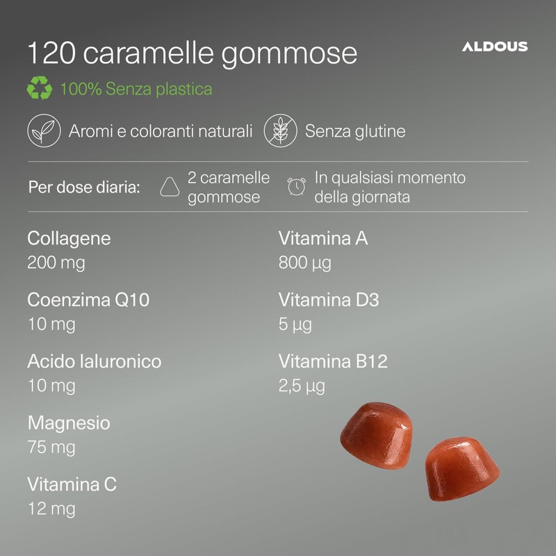 Collagene e Acido Ialuronico - 120 Gummies - Collagene Idrolizzato