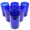 MexHandcraft Solid Cobalt Blue 14 oz Drinking Glasses (set of