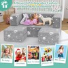 BIERUM Kids Couch, 6PCS Modular Kids Play Couch with Blanket,