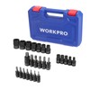WORKPRO 25-piece Torx Bit Socket and External Socket Set, 1/4",