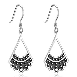 MALOYANVE RBG Dissent Collar Stud Earrings Unique Silver Rose Gold Plated Ruth Bader Jewelry Gifts for Women Fan of Ruth Bader Ginsburg (Silver Dangle)