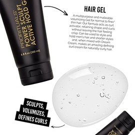 Prorituals Power Sculpt Active Hold Gel- Gel En Polvo Para Estilizar El Cabello, Classic Light Hold- Pomada Para El Cabello Para Hombres Con Aloe Y...