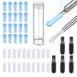 45 Pieces Premium Silicone Ear Spoon Tips Ear Wax Removal Otoscope Clear Replacement Accessory Set Reusable Pick Ear Wax Removal Tips Cap Kit for Ear Wax Camera with Earwax Mini Brush & Storage Case