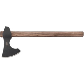 CRKT Berserker Axe: Two Handed Outdoor Axe, Forged 1055 Carbon Steel Blade, Hickory Handle 2736