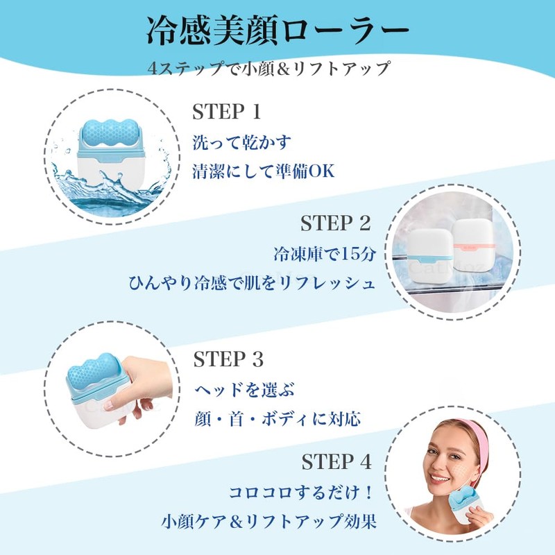 CatMoz Cooling Ice Roller Face Roller for Face, Eyes, and
